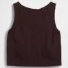 Keten Karışımlı Kısa Kesim Tank Top