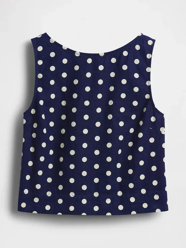 Keten Karışımlı Kısa Kesim Tank Top