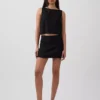 Keten Karışımlı Kısa Kesim Tank Top