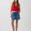 Keten Karışımlı İşlemeli Kısa Tank Top