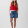 Keten Karışımlı İşlemeli Kısa Tank Top