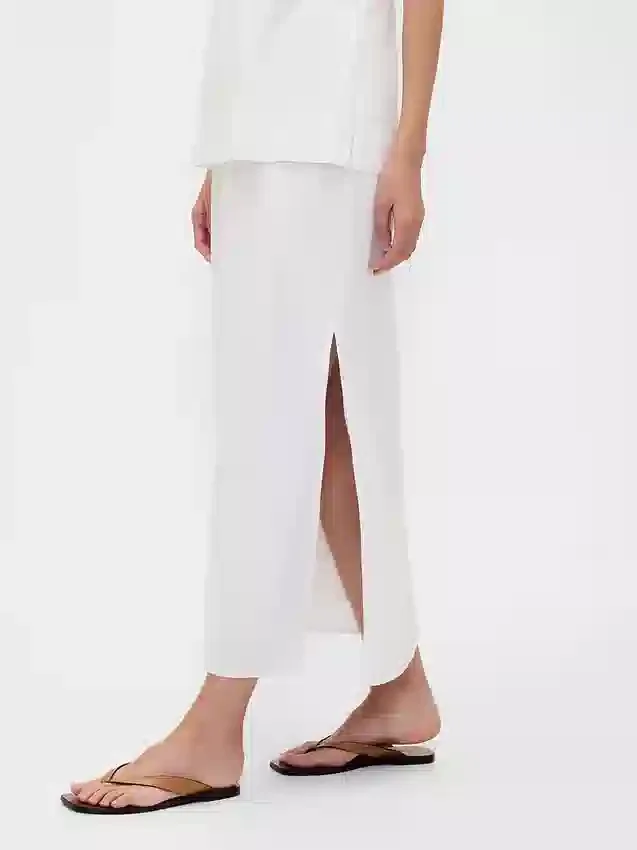 Keten Karışımlı Maxi Etek