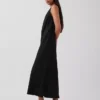 Keten Karışımlı Maxi Shift Elbise