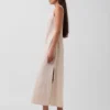 Keten Karışımlı Maxi Shift Elbise