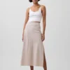 Keten Karışımlı Maxi Slip Etek