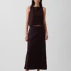 Keten Karışımlı Maxi Slip Etek