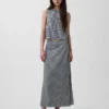 Keten Karışımlı Maxi Slip Etek