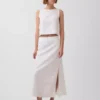 Keten Karışımlı Maxi Slip Etek