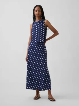 Keten Karışımlı Maxi Slip Etek