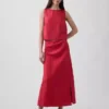 Keten Karışımlı Maxi Slip Etek