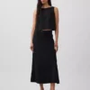 Keten Karışımlı Maxi Slip Etek