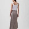 Keten Karışımlı Maxi Slip Etek