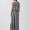 Keten Karışımlı Maxi Slip Etek
