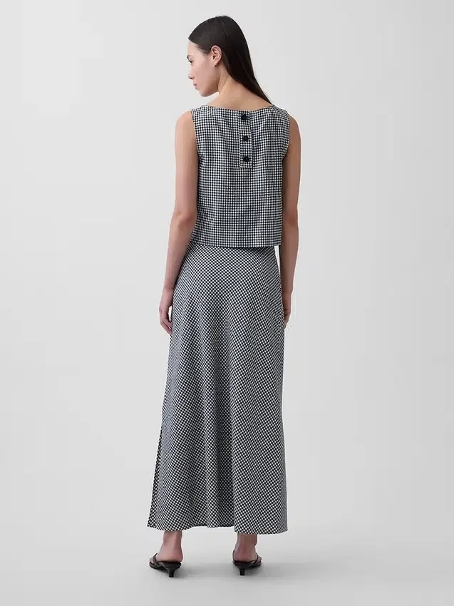 Keten Karışımlı Maxi Slip Etek