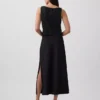 Keten Karışımlı Maxi Slip Etek