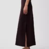 Keten Karışımlı Maxi Slip Etek