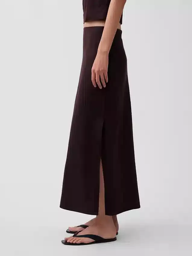 Keten Karışımlı Maxi Slip Etek