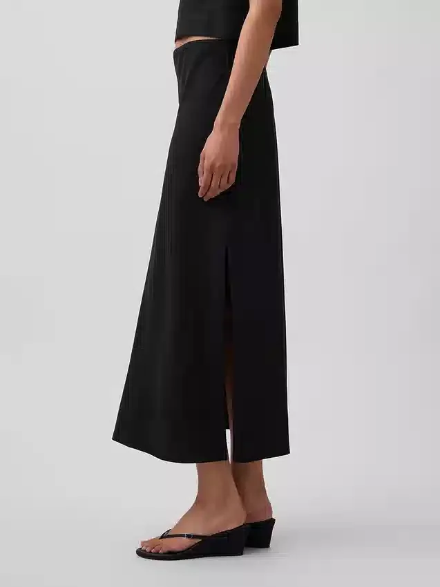 Keten Karışımlı Maxi Slip Etek