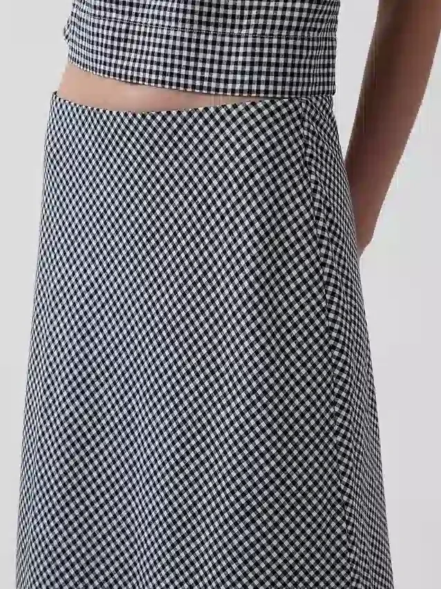 Keten Karışımlı Maxi Slip Etek