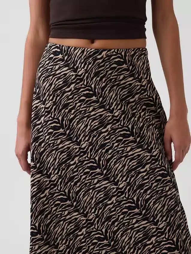 Keten Karışımlı Maxi Slip Etek