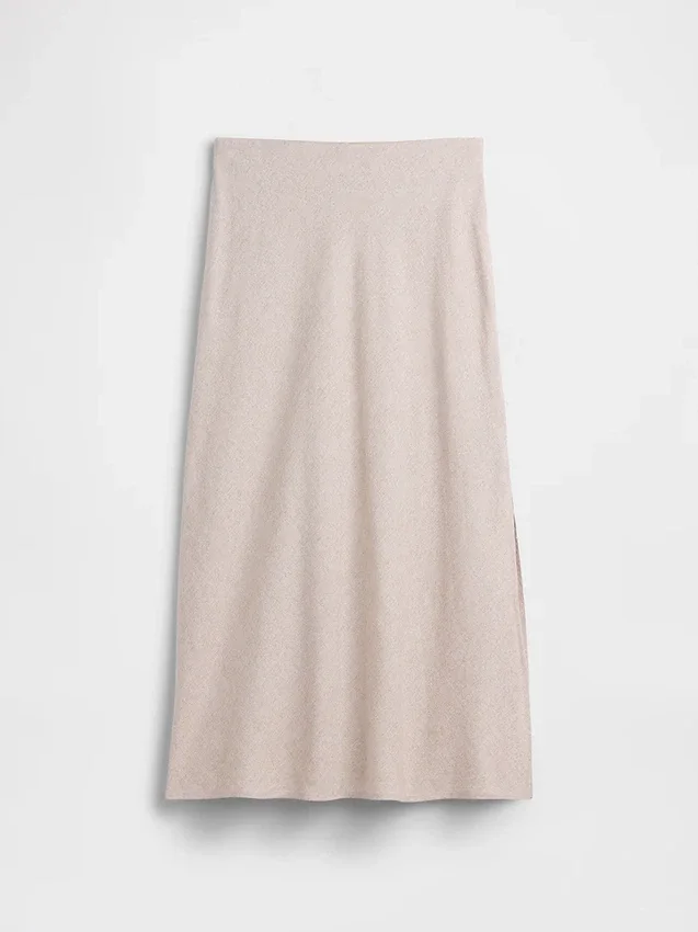 Keten Karışımlı Maxi Slip Etek