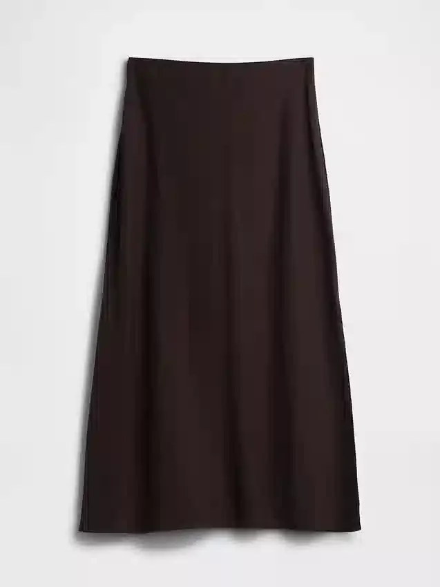 Keten Karışımlı Maxi Slip Etek