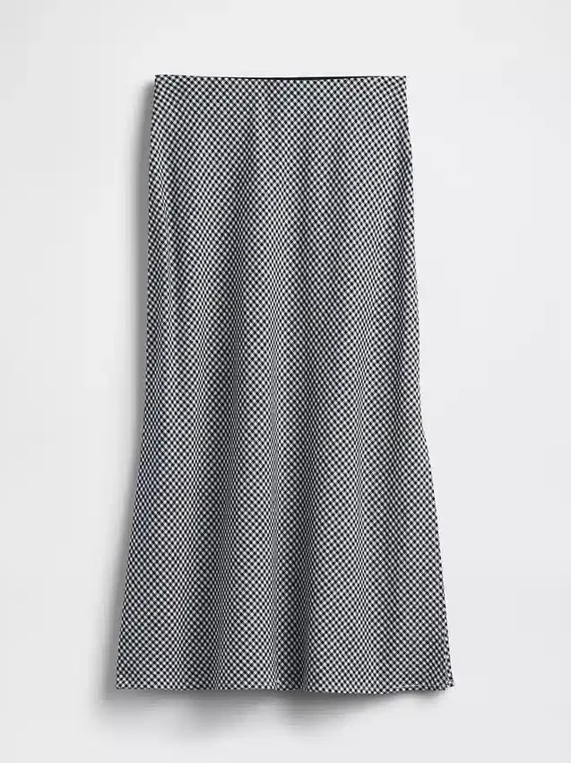 Keten Karışımlı Maxi Slip Etek