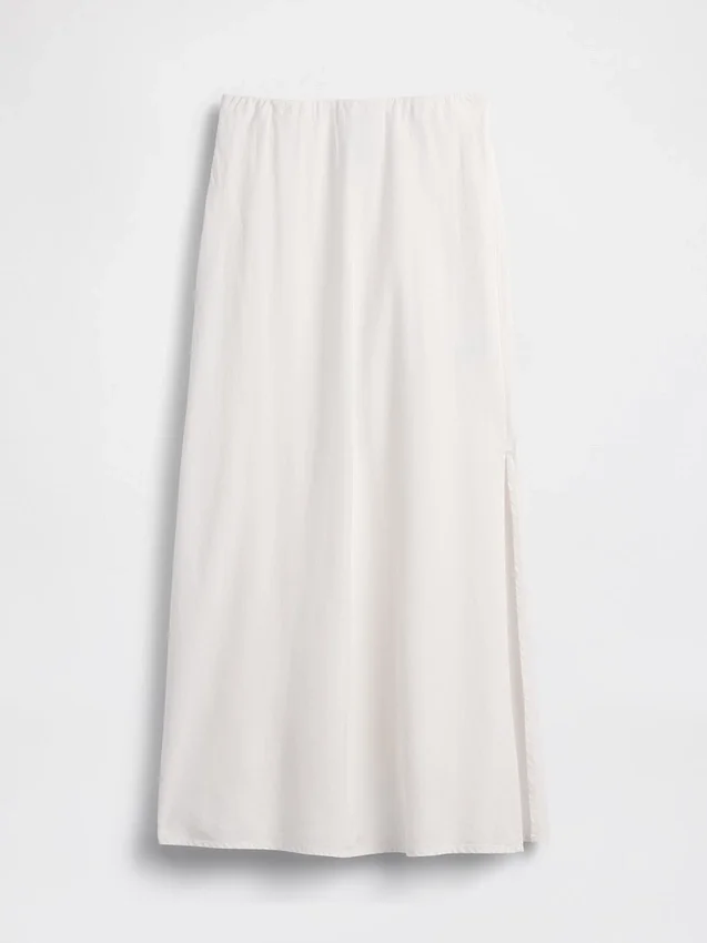 Keten Karışımlı Maxi Slip Etek