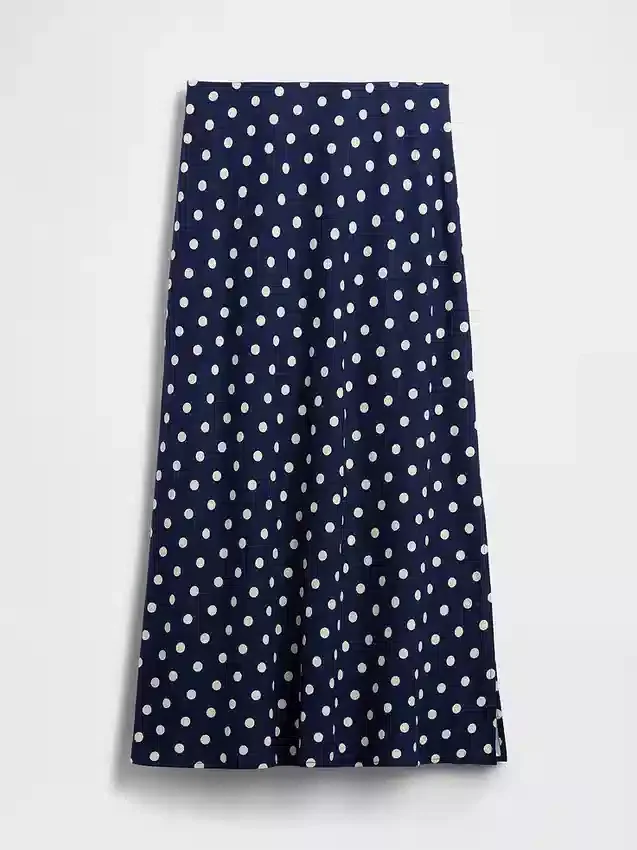 Keten Karışımlı Maxi Slip Etek
