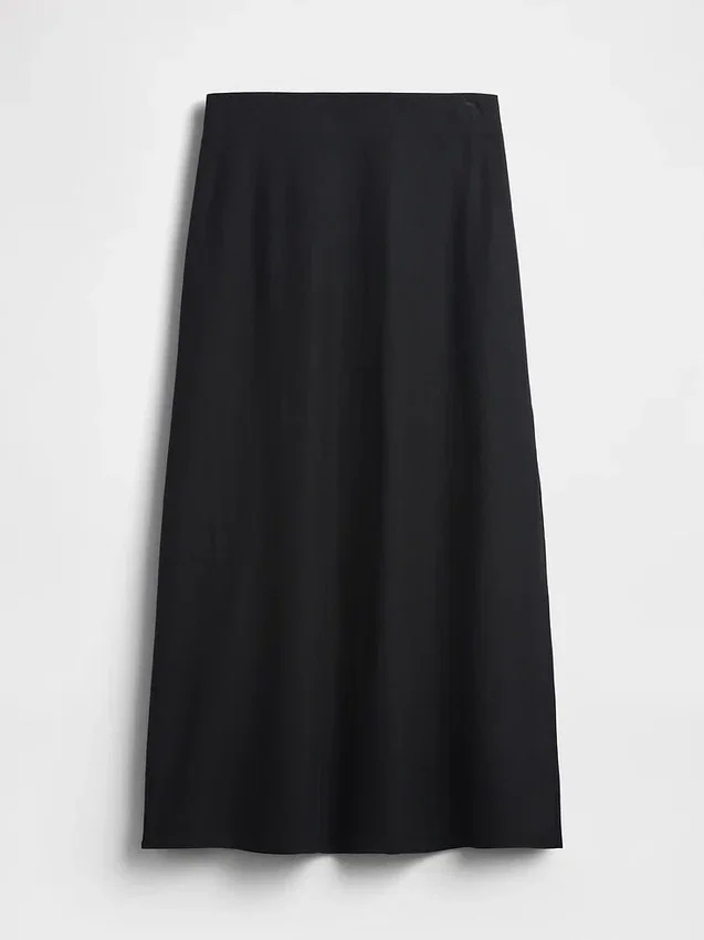 Keten Karışımlı Maxi Slip Etek