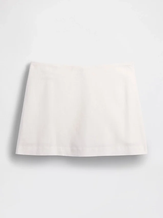 Keten Karışımlı Mini Etek-Şort