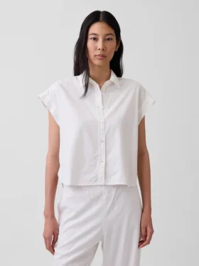 Keten Karışımlı Oversize Gömlek