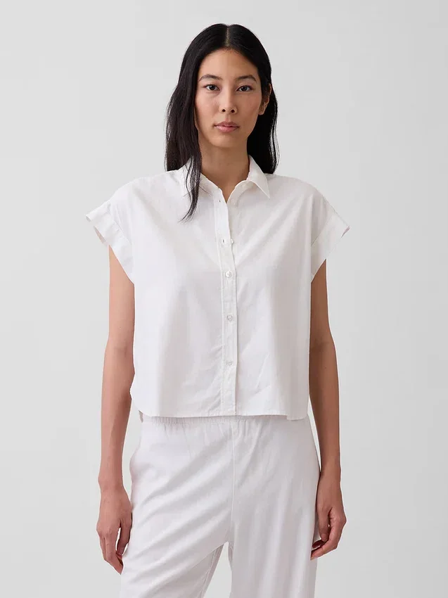 Keten Karışımlı Oversize Gömlek