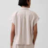 Keten Karışımlı Oversize Gömlek