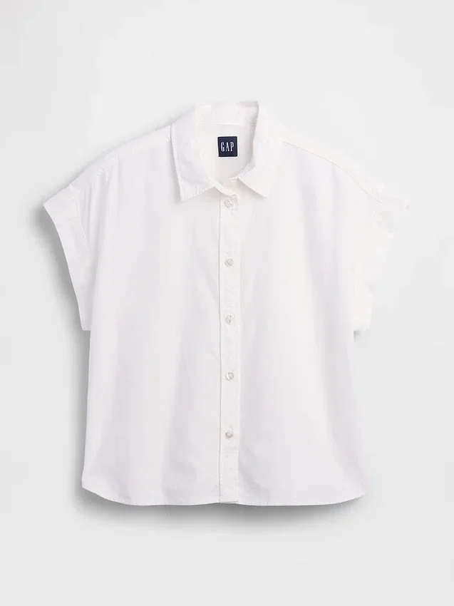 Keten Karışımlı Oversize Gömlek