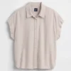 Keten Karışımlı Oversize Gömlek