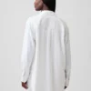 Keten Karışımlı Oversized Tunik Gömlek