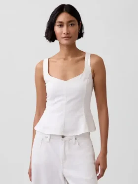 Keten Karışımlı Peplum Üst Giyim