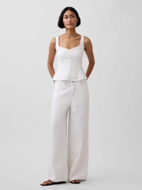 Keten Karışımlı Peplum Üst Giyim