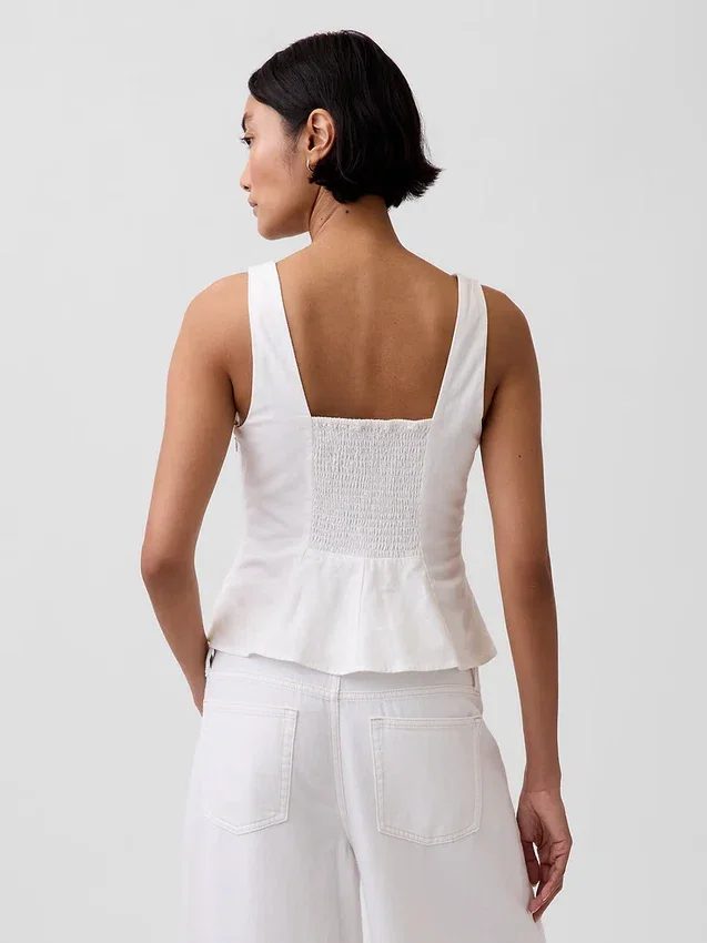 Keten Karışımlı Peplum Üst Giyim