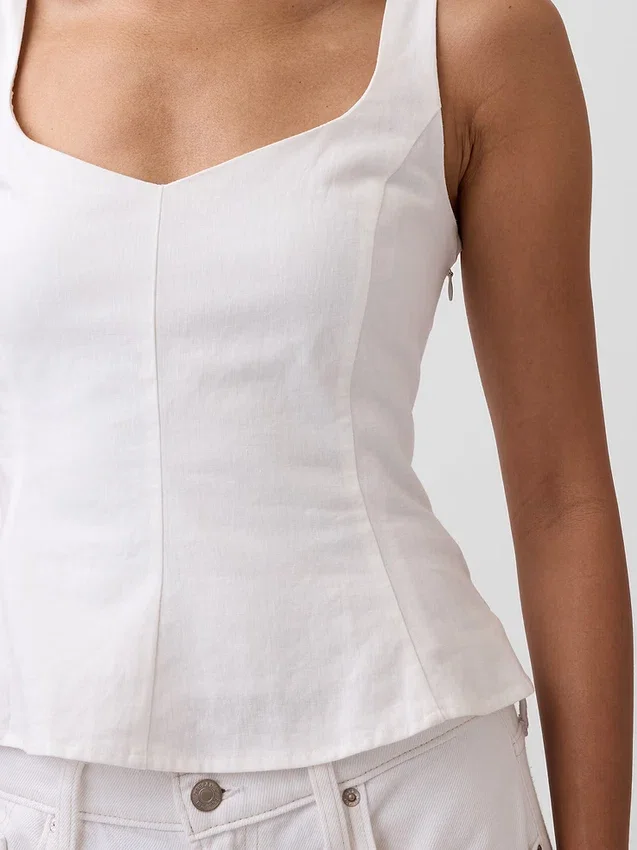 Keten Karışımlı Peplum Üst Giyim