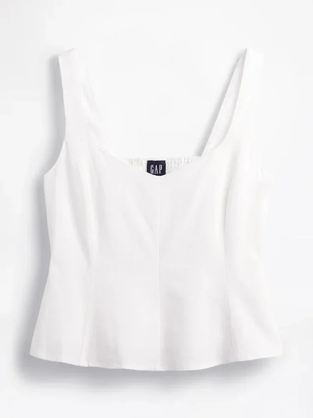 Keten Karışımlı Peplum Üst Giyim