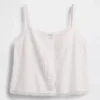 Keten Karışımlı Pintuck Kısa Pijama Tank Top