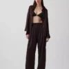 Keten Karışımlı Rahat Barrel Pantolon