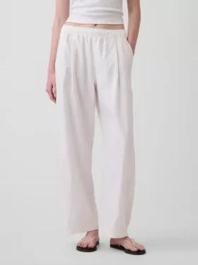 Keten Karışımlı Rahat Barrel Pantolon