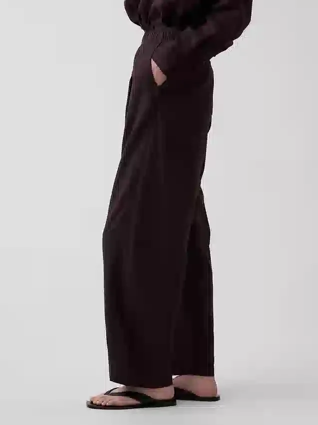 Keten Karışımlı Rahat Barrel Pantolon