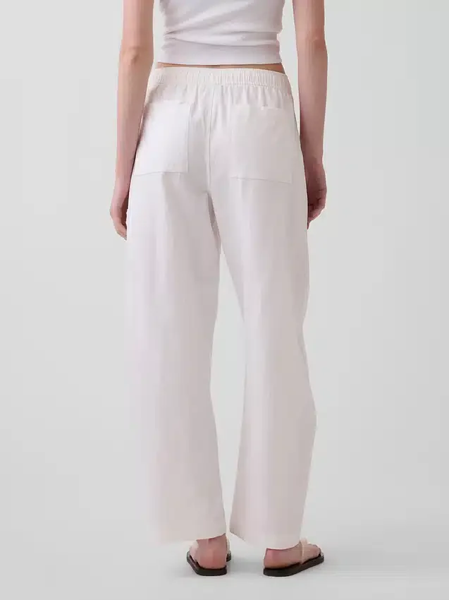 Keten Karışımlı Rahat Barrel Pantolon