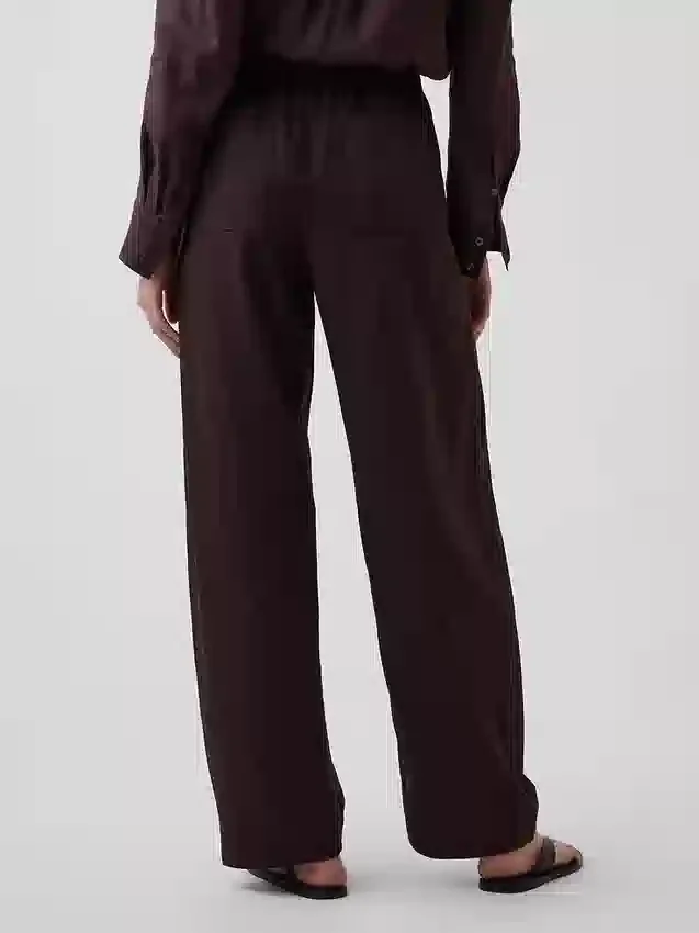 Keten Karışımlı Rahat Barrel Pantolon
