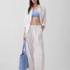 Keten Karışımlı Rahat Barrel Pantolon