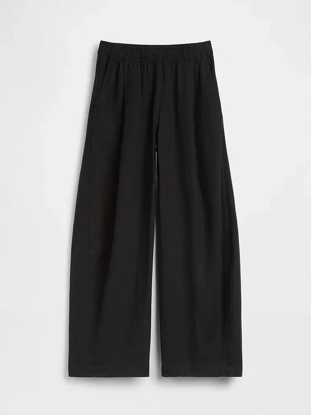 Keten Karışımlı Rahat Barrel Pantolon